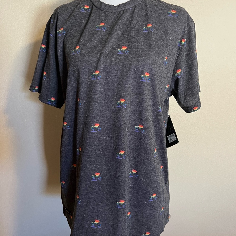 Disney Gray Short Sleeve Tee with Subtle Pattern